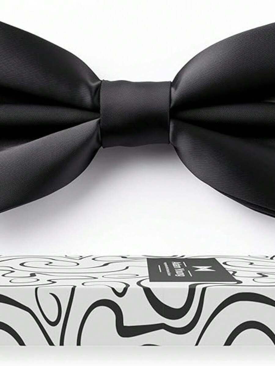 Adult Bow Tie With Adjuster - Black Butterfly - View 1