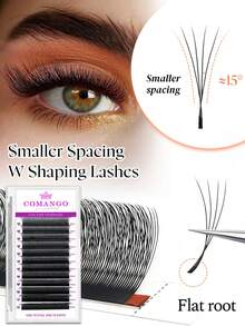 12 Rows C-Curl Narrow Spacing 4D Lashes, 4D W-Shape Natural Soft Fanned Out Volumizing & Lengthening Lashes - C - 查看 8