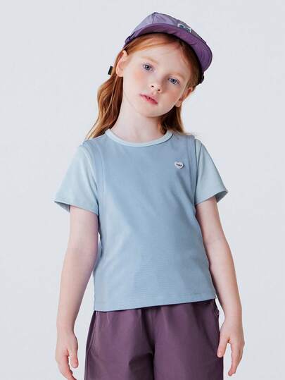 mini bala 女童两件套T恤短袖弹力上衣运动休闲日常穿搭夏季2026新款少女服装