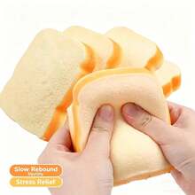 1pc New Slow Rebound Extra Soft Bread Squeeze Toy, Bread Shaped Slow Rising Stress Relief Toy, Gag Gift - Multicolor - View 1