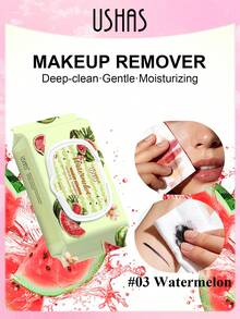 Tisu Pembersih Makeup USHAS, Lembut & Tidak Iritasi, Pembersih Mendalam Tanpa Residu, Pembersih Wajah, Mata & Bibir Mendalam Sekali Pakai, Kapas, Tersedia Berbagai Aroma, Cocok Untuk Semua Jenis Kulit - #03 Semangka - View 6
