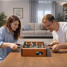 Wooden Foosball Table Game, Mini Desktop Soccer Machine, Parent Interactive Home Entertainment - Foosball Table - View 3