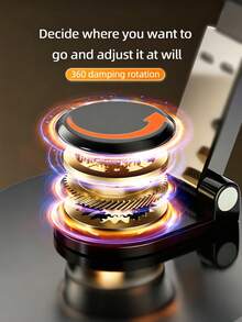 360° Rotatable Metal Desktop Phone Stand, Height Adjustable Foldable Lazy Holder For Live Streaming, Video Watching, Compatible With Mobile Phones & Tablets - A - View 8