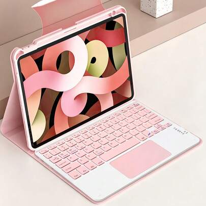 AKKHOO Teclado inalámbrico, recargable, con panel táctil, mini teclado con control táctil para iPad, compatible con tabletas iPad