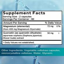 Bunkell Magnesium Glycinate Supplement - With Added Quercetin - Support Nerve Density Health - 120 Softgels - 1 Bottle - View 2