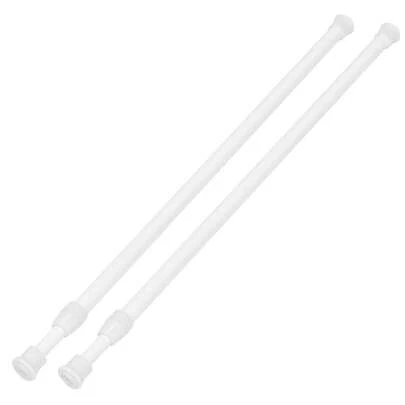 1Pack Spring Tension Curtain Rod Black Adjustable Spring Rod Extendable Tension Rod For Kitchen, Bathroom, Window, Bookshelf, Closet