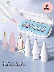 Apple Pencil Pro 替换笔尖，兼容 Apple 第二代/第一代 USB-C 和 Crayon 数位笔，精准操控，静音耐用，笔尖附带笔尖保护盖。 - 彩色 - 查看 35