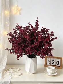 3/6 Peças Decoração de Casamento Artificial Respiração de Bebê, Decoração Interna de Planta Artificial, Decoração de Outono, Encher Vaso Central, Adequado para Sala de Jantar, Quarto, Banheiro, Dia dos Namorados, Ano Novo, Jardim Externo, Adereços de Fotografia, Florais de Peitoril, Presente do Dia dos Namorados - Vinho - Visão 5