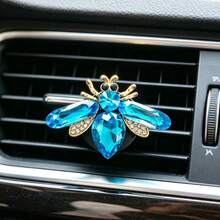 1/3pcs Cute Crystal Bee Car Air Vent Clip, Car Fragrance Diffuser, Crystal Car Interior Decor, Car Air Freshener - Diamond - View 11