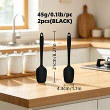 Heat-Resistant Non-Stick Silicone Spatula, Multipurpose Soft Cooking Spatula For Kitchen Cooking Baking Mixing, Suitable For Non-Stick Pans, 2/4pcs Set, 4 Colors - View 17