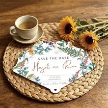 Customized Fan-Shaped Invitation Card, Personalized Tassel Hand Fan, Summer Outdoor Wedding/Bridal Party Ceremony Card, Customized Wedding Favor Fan, Customizable Text Invitation Card, Personalized Card, Perfect Garden Party Favor - Fan-shaped Invitation Card - View 7