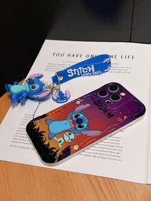 Disney Has Authorized, Phone Case - Chain Set, The Stitch Lilo & Stitch Phone Case Plus A Silicone 3D Or Fluffy Style Stitch Bracelet With Metallic Ring Removable Bracelet, Stitch And Angel Pattern, Compatible With Iphone 17/16/15/14/13/12/11/XS/XR/X Plus Pro Max, Wavy Design Phone Case For Girl, A Stylish Cartoon Summer Phone Case, The Perfect Gift Choice, Phone Protection, Durable Phone Cover, Great Gift For Friends And Family - 白色款式A - 查看 5