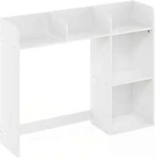 Classic Desk Shelf, 5-Shelf Desktop Hutch, Book Shelf, 3-Tier Desk Organzier, For Office Supplies, Office Desk Accessories, For Home Office, College, Dorm, White - White - View 2
