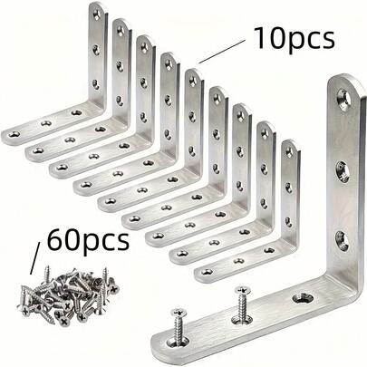 10/20/30 stuks 90 graden haakse beugels, L-vormige bevestigingsmiddelen, steunbeugels, meubelverbinders, hoekijzeren verstevigingsfittingen
