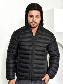 Men's Puffer Jacket Men's Coat Black - Black - View 5