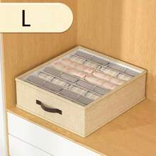 1 pieza Caja de almacenamiento plegable de tela no tejida de doble capa de gran capacidad, adecuada para organizar ropa, ropa interior y ropa de cama en el armario, dormitorio o el hogar - Gris - Ver 15