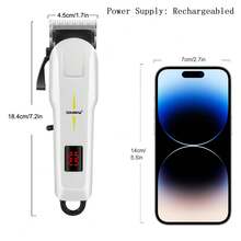 1个男士理发器，家用/沙龙用USB充电式电动理发器，数字显示剃须刀，理发机 - 查看 2