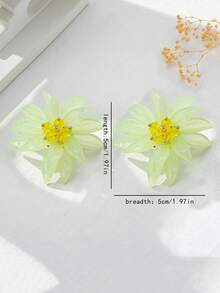 一对波西米亚风夸张百合花耳环，清新优雅的度假风时尚耳环，女士毕业礼物 - 花朵耳環 - 查看 2