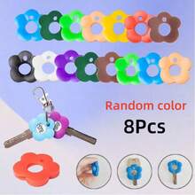 4/6/8/10/15/20Pcs Multi-Color Flower Shaped Silicone Key Cap Set (Includes Identification Key Caps) - Durable Key Protector With Color-Coded Design, Easy Installation Key Chain Organizer, Suitable For Home, Office, Party And Key Management (Easy Key Identification Via Color Coding) (Random Color) - Multicolor - View 15