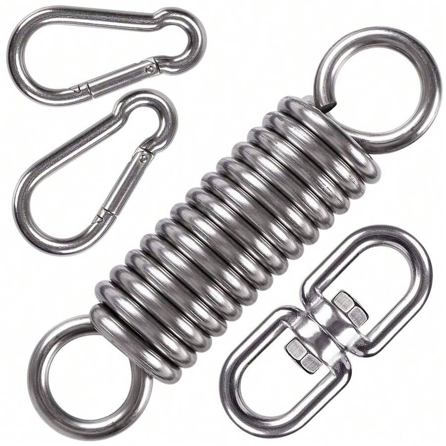 Hammock Chair Hanging Kit Swing Spring Hardware, Heavy Duty Suspension Swivel Hanger Hook For Hanging Chair, Rocking Seat, Porch Swing, Garden, 550 LB - 銀色 - 查看 1