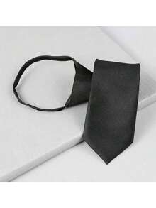 1pc Men's Solid Color Casual Necktie, Polyester Fiber, Burgundy/Black, Versatile For Streetwear, Workplace, All Seasons - Multicolor - View 13