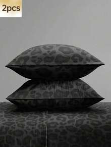 2 buah Sarung Bantal Motif Leopard Hitam Super Lembut Warna Polos, Perlengkapan Tidur Ringan, Penutup Amplop, Sarung Bantal Warna Polos Cocok Untuk Kamar Tidur, Asrama, Perlengkapan Tidur Kembali ke Sekolah, Bernapas & Dapat Dicuci - Hitam - View 12