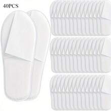 50 piezas Zapatillas desechables de SPA - Talla única ajustable, antideslizante, para hotel, viaje y uso doméstico - Almohadillas higiénicas de un solo uso para el apoyo del pie - Adecuado para centros de spa, gimnasios, hospitales - Empaque a granel, zapatillas de interior, diseño minimalista, material suave, zapatos versátiles, uso médico, aislamiento, Galentines, cachorro, carnaval, zapato, selecciones de primavera y verano - Pantuflas de casa - Ver 3