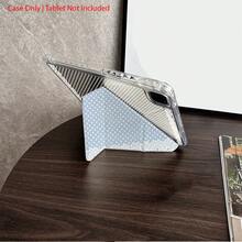 1个浅蓝色波点蕾丝透明背板平板电脑保护套，带笔槽，兼容iPad 10代10.9英寸（2022款）/ iPad Air 13（M3 2025款）/ iPad 11（A16 2025款）/ Galaxy Tab S10+/S9/A9/ 小米5/5PR/6/6PRO/7/10PRO/ OPPO平板电脑/ 华为MatePad/ 荣耀平板电脑 - 彩色 - 查看 3
