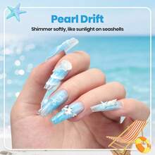 5 In 1 3D Solid Builder Nail Gel Beetles, Pearl Drift Pearl White Non-Sticky Sculpting Gel, 3D Mold Kit With Dual-Ended Sculpture Pen, Beginner Friendly DIY Home Manicure, UV LED Lamp Required - 珍珠白 - 查看 3