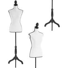 (Cream, 60-67 Inches) Manikin 60"-67"Height Adjustable Female Dress Model Display Torso Body Tripod Stand Clothing Forms - 60-67 Inches - View 8