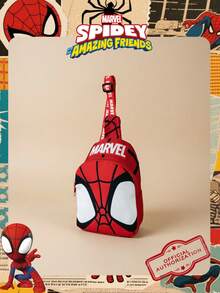Marvel 1个漫威官方授权/蜘蛛侠图案单肩包，男童休闲斜挎包，轻便可调节肩带胸包，卡通零钱包，适合男孩、年轻粉丝、学生，完美适用于日常上学、户外玩耍、主题公园游玩、假期旅行，方便携带零食。 - 彩色 - 查看 15