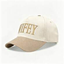 1pc Adjustable "WIFEY" Embroidered Colorblock Baseball Cap, Casual Sun Protection Hat Suitable For Spring/Autumn Travel & Beach, Y2K Style Gift For Young People - Baseball Cap - View 5