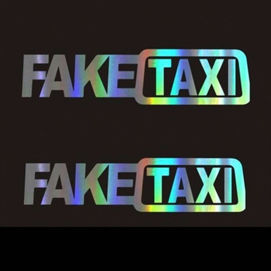 ملصق سيارة FAKE TAXI عالمي، شعار لاصق ذاتي من الفينيل للسيارات، ملصق سيارة مضحك - A - مشاهدة 1