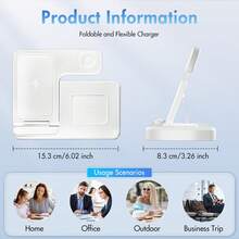 Fast Charging 3-In-1 Wireless Charger 3 In 1 Fast Charging Magnetic Wireless Charger, Fast Charging Dock Station Compatible With Various Products Of L_Phone, Memorial Day Summer Kickoff Gift Giving - White - View 10