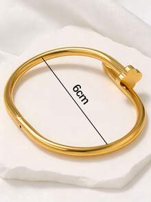 Bộ 3 vòng tay và trang sức bằng thép không gỉ 18K đính đá Cubic Zirconia, thích hợp để đeo hàng ngày. - Vàng - Xem 5