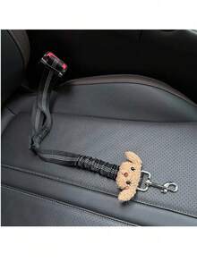 1個可愛狗狗汽車安全帶，反光編織帶，彈性伸縮牽繩，新型寵物汽車繫繩配件，適用於貓狗 - 彩色 - 查看 2