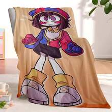 TADC Frog Jax Flannel Throw Blanket, The A-Amazing D-Digital Circus Cartoon Art Design, Soft Cozy Reversible Plush For Couch, Unique Pop Culture Gift For Fans,  Wall Home Decor For Bedroom Living Room - 多色5 - 查看 4
