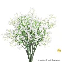 1/6/10 bông hoa baby's breath trắng nhân tạo với thân nhựa, thích hợp để trang trí nhà cửa, bàn làm việc, cắm hoa DIY, trang trí tiệc cưới và lễ hội, trang trí phòng. - trắng - Xem 4
