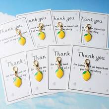 10 piezas Llavero de limón de verano lindo en 2D - Mosquetón, un pequeño regalo que le recuerda la fuerza y la resiliencia para familiares y amigos, regalo de graduación - Amarillo - Ver 5