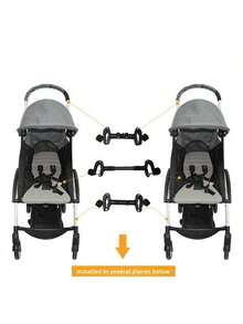 Detachable Stroller Connector, Lightweight 3 PiecesFoldable Stroller Connector Tool, Fits To Connect 2 Baby Strollers - Multicolor - View 5