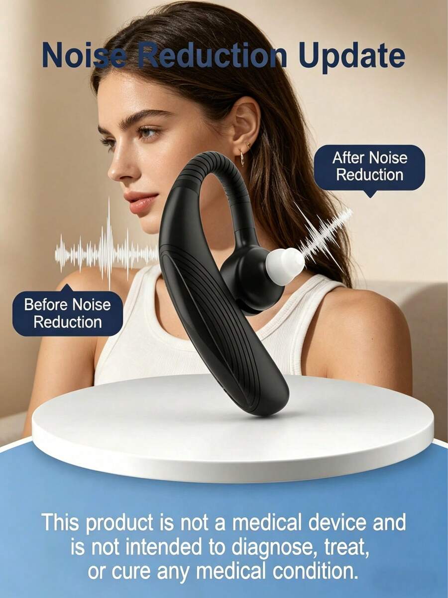 耳挂式助听器，可充电式个人声音放大器，具有降噪功能、可调节音量，适合老年人，助听器轻便谨慎，适合日常使用。 - 查看 1