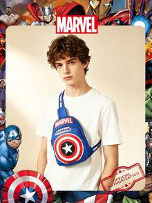 Marvel 1个漫威官方授权/蜘蛛侠图案单肩包，男童休闲斜挎包，轻便可调节肩带胸包，卡通零钱包，适合男孩、年轻粉丝、学生，完美适用于日常上学、户外玩耍、主题公园游玩、假期旅行，方便携带零食。 - 彩色 - 查看 7
