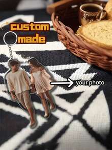 1pc Customizable Acrylic Keychain With Couple Photo And Text, Personalized Acrylic Photo Keychain, Non-Precious Metal Plating, Universal Design, Suitable For Couples, Family, Pets, Lovers And Friends Anniversary Gift, Applicable For Keychain And Packaging Decoration - Multicolor - View 8