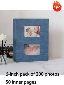 1 buah Album Foto Linen 6/8 Inci 100/200 Kantong, Sampul Keras dengan Jendela Tampilan Depan, Album Foto Selip, Warna Polos, Berbagai Gaya, Cocok untuk Foto Keluarga, Pernikahan, Bayi, Perjalanan, Album Penyimpanan, Sempurna untuk Hadiah Ulang Tahun, Hari Valentine, dan Hari Jadi - E - View 24