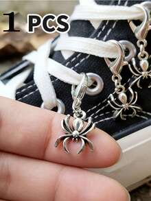 6/12 pièces Charms d'araignée avec fermoir mousqueton - Mini décoration d'araignée gothique, convient pour les bottes, les baskets et la décoration des chaussures - Multicolore - Voir 8