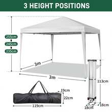 Pop Up Gazebo With Sides Blue Outdoor Canopy Wedding Party Tent - White - View 6