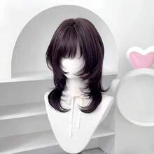 Synthetic Women Wig Hairpiece 18inch High-Layered Mullet Haircut Wolf Cut Black Wig With Hair Bangs Women Daily Party Use - 4 - 查看 6