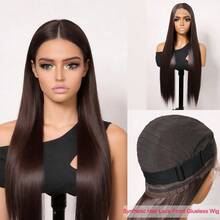 Tóc giả tổng hợp kiểu lace front không cần keo dán, thẳng, chịu nhiệt, dành cho nữ. Tóc giả thay thế cho tóc giả nữ. - Nhiều màu - Xem 7