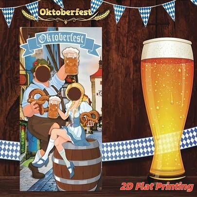 1 toile de fond en fibre de polyester pour la célébration de l'Oktoberfest, thème de l'Oktoberfest, montrant une scène traditionnelle du festival allemand. Thème de fête traditionnel pour l'extérieur et l'intérieur, convient pour diverses activités intérieures et extérieures, séances photo, rassemblements familiaux et fêtes de jardin, toile de fond d'anniversaire, décoration de fête d'anniversaire, toile de fond de photo de fête extérieure, toile de fond de photo de famille, décoration de célébration d'anniversaire de vacances