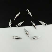20/100pcs Cone Long Spike Pendant, DIY Necklace Bracelet Earring Keychain Jewelry Making, Unisex Style - Multicolor - View 3